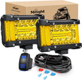Side Shooter LED Light Bar 4.3in Triple Row Yellow - Wide Fog Beam