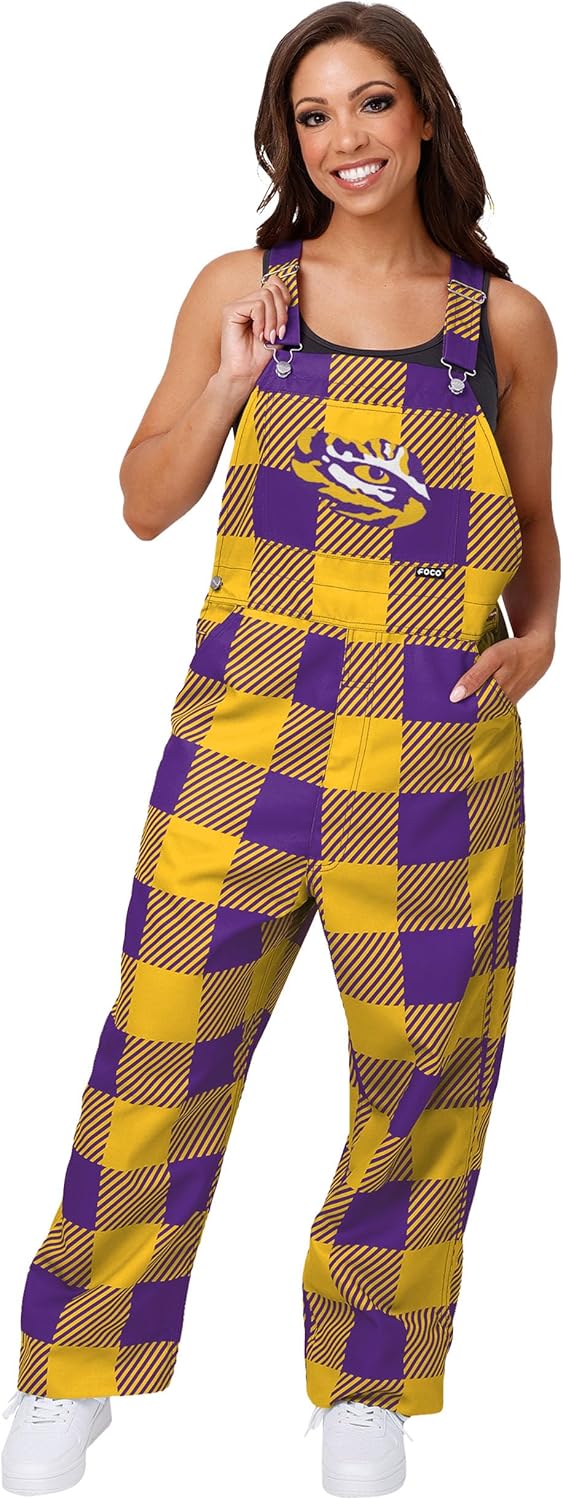 NCAA Womens College Team Logo Bib Overalls for Game Day Style