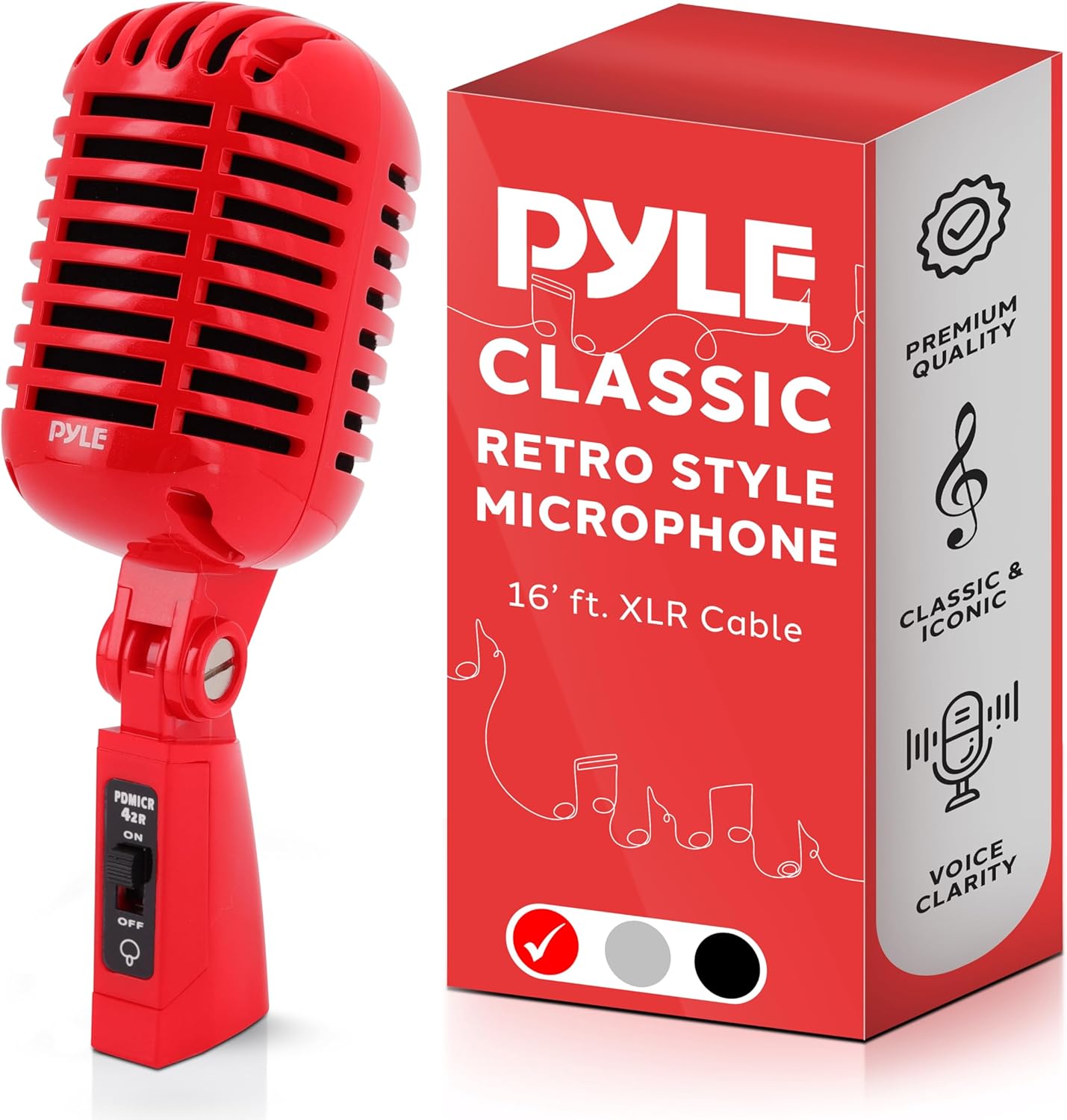 Pyle Classic Retro Dynamic Vocal Microphone for Performances