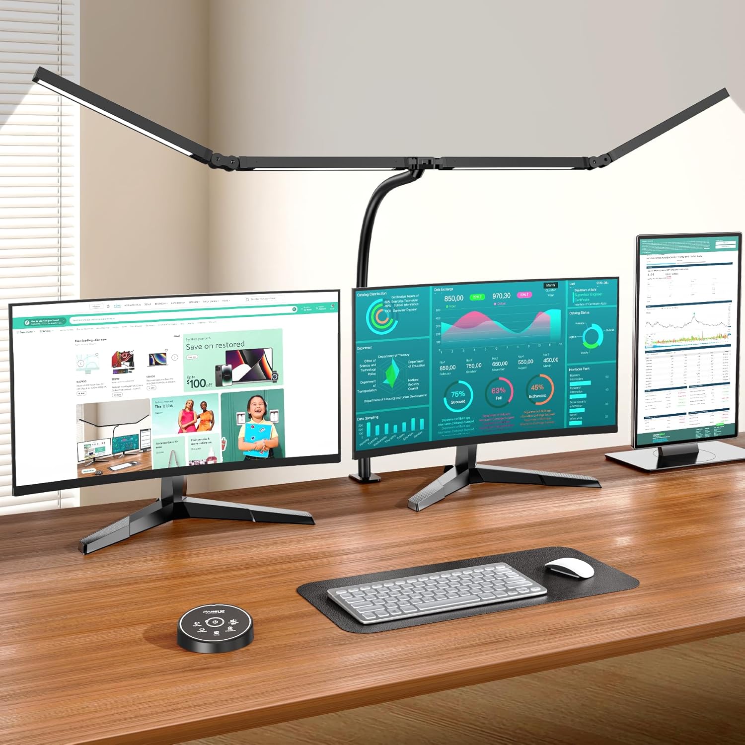 Eye-Caring LED Desk Lamp with Adjustable Gooseneck - Pzloz