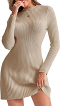 Saodimallsu Womens Long Sleeve Sweater Dress - Slimming Knit Mini