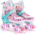 HYKID Adjustable Roller Skates for Kids with Light Up Wheels - 4 Sizes