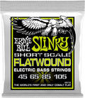 Ernie Ball Regular Slinky Flatwound Short Scale Bass Strings 45-105