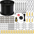 246FT Black Vinyl Coated 304 Stainless Steel Wire Rope Cable Kit