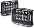 TRUE MODS 2pc Black 4x6 6x4 LED Headlights Pair - Bright DRL Upgrade