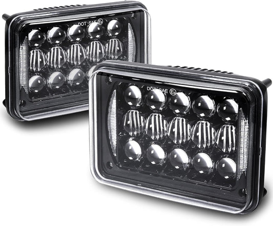 TRUE MODS 4x6 Inch LED Headlights Pair for Chevy Blazer K5 S10
