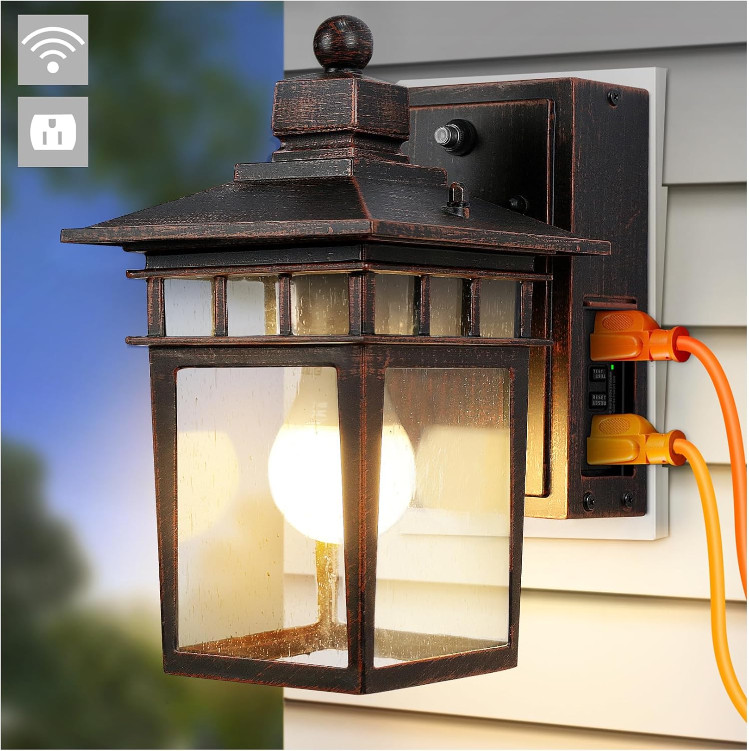 Outdoor Light with GFCI Outlet for Enhanced Safety and Style