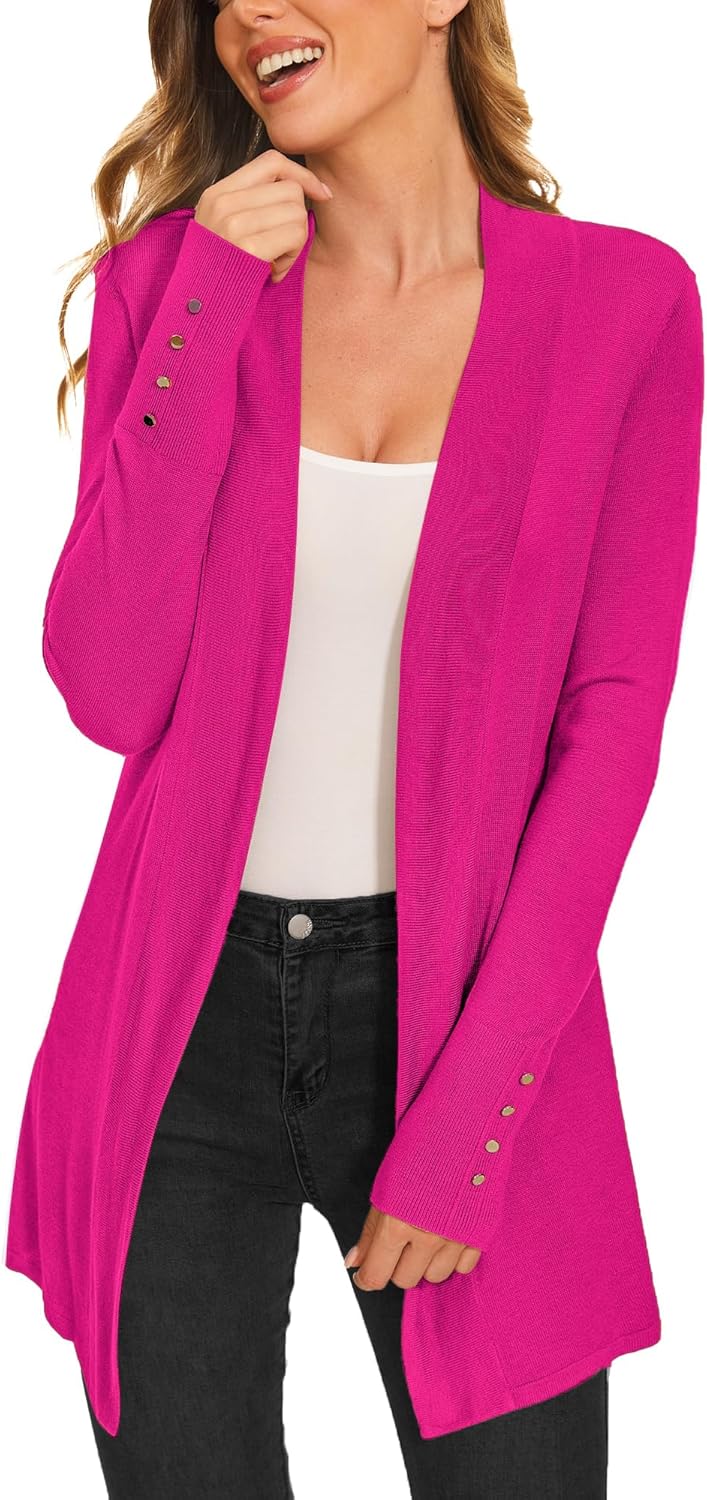 Stylish Long Sleeve Open Front Knit Cardigan for Women