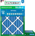 Filterbuy 30x36x2 Air Filter MERV 13 Optimal Smoke & Allergy Defense