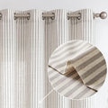 50W x 95L Pinstripe Linen Blend Curtains - 2 Panels Grey