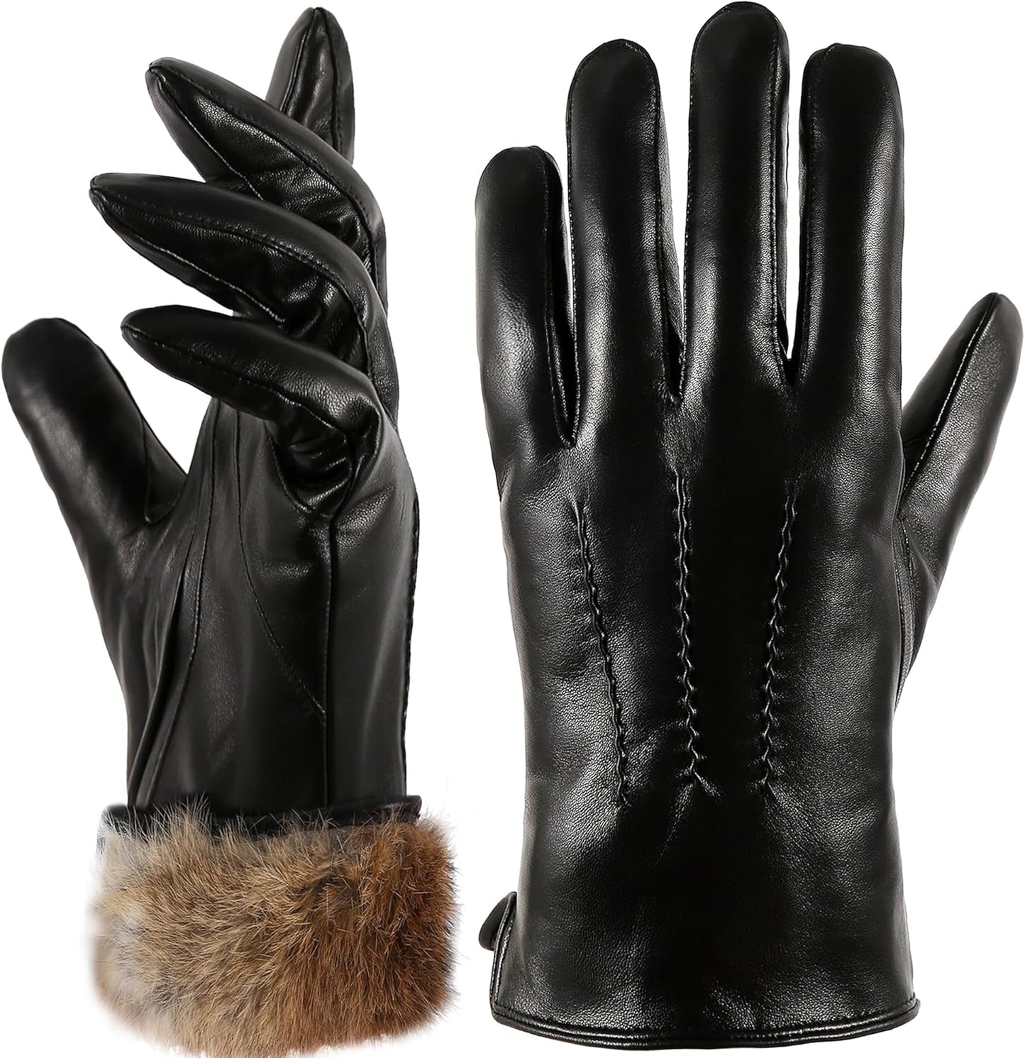 Stay Cozy and Connected with YWBY Rabbit Fur Gloves