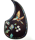 Solid Wood Acoustic Guitar Pickguard with Abalone Inlay - Handmade