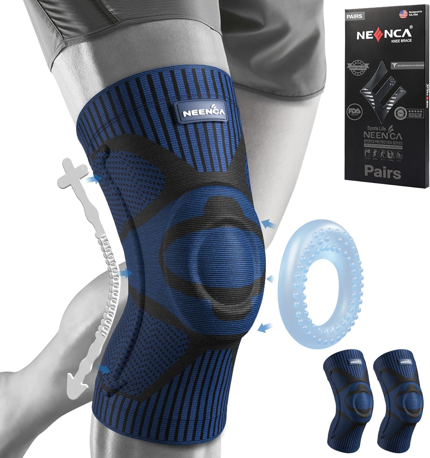 NEENCA Knee Braces for Pain Relief and Sports Protection
