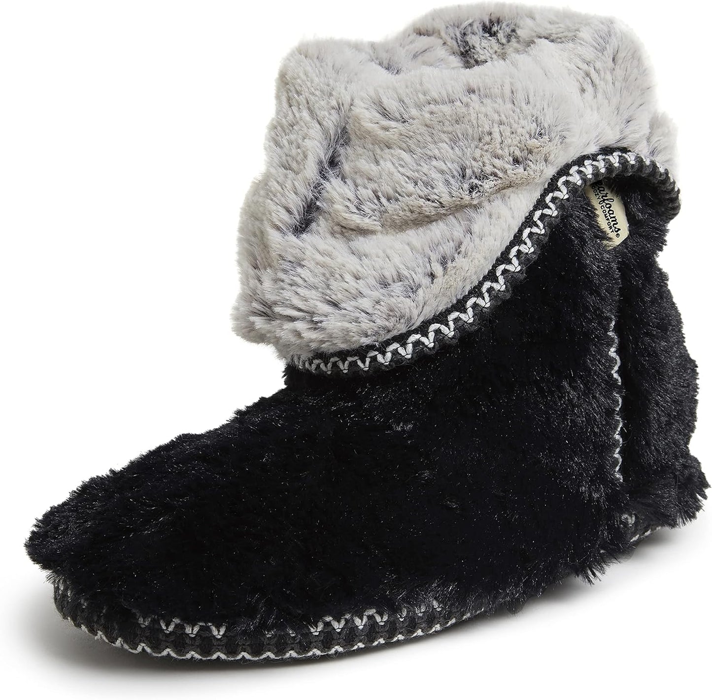 Fuzzy Memory Foam Beth Bedroom Bootie Slipper Sock with Grippers