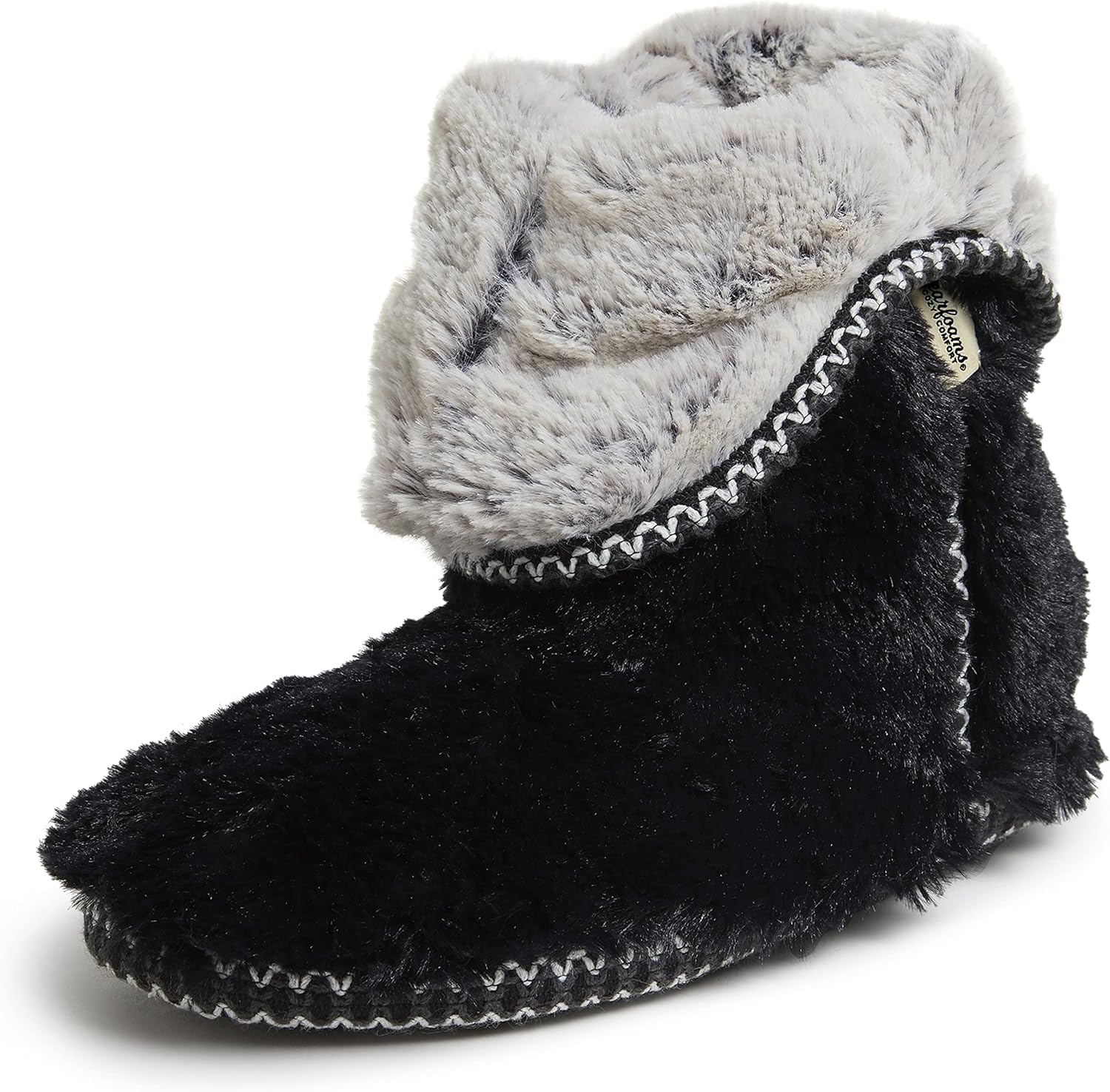 Fuzzy Memory Foam Beth Bedroom Bootie Slipper Sock with Grippers