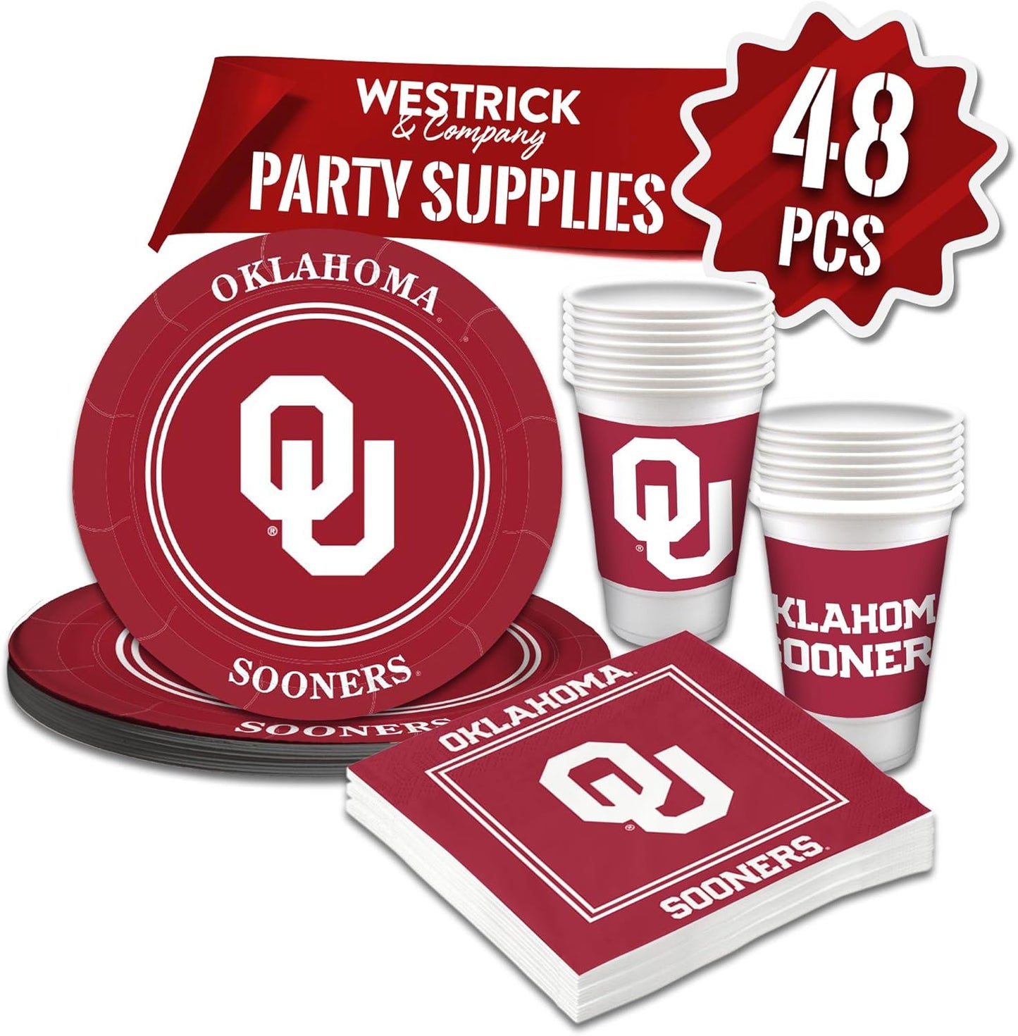 Oklahoma Sooners Party Pack - Perfect for Game Day Celebrations