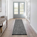 LEEVAN Washable Runner 2 ft x 5 ft - Reversible Black Hallway Rug