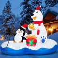 6FT Giant Polar Bear and Penguin Inflatable Christmas Decoration - LED