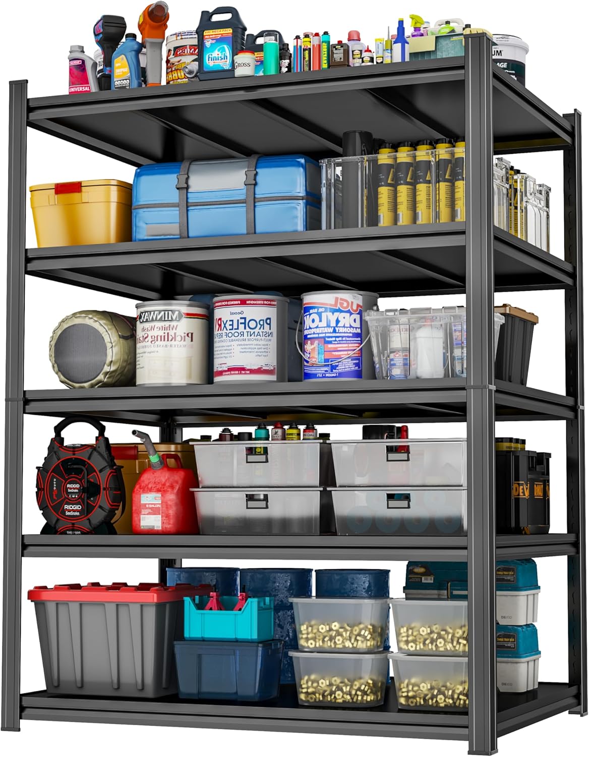 Heavy Duty 5-Tier Adjustable Metal Garage Shelving Unit