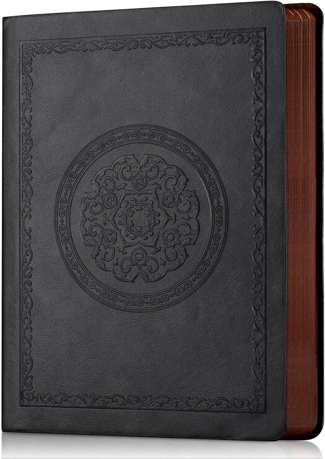 Fetinar Leather Vintage Journal: 300 Pages for Travel, Business - 5.7'' x 8.3'' Black