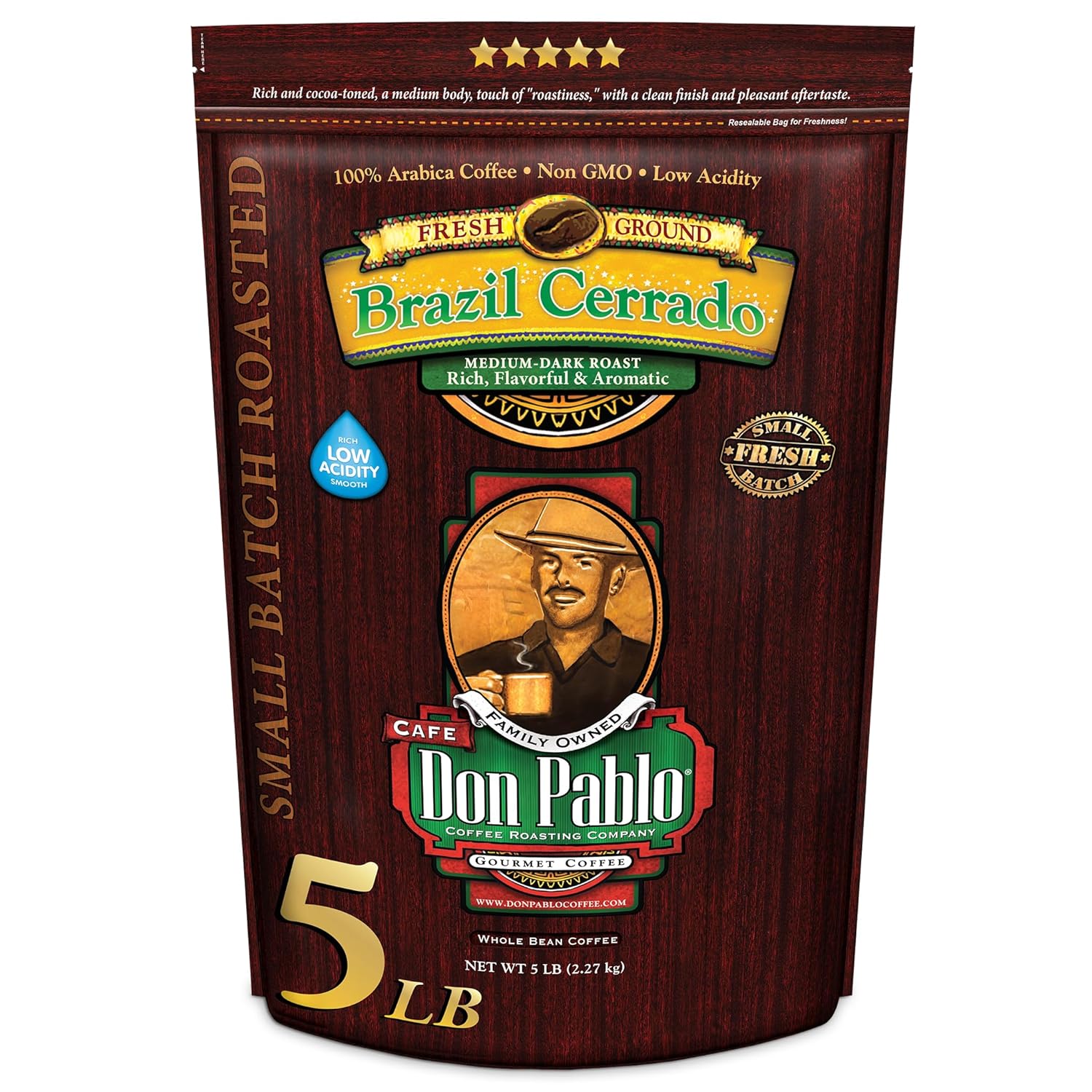 5LB Don Pablo Gourmet Coffee - Brazil Cerrado Medium Dark Roast