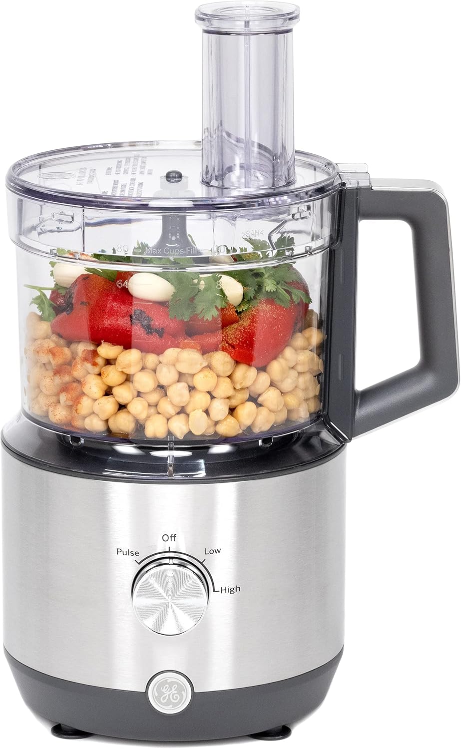 GE Food Processor 12 Cup with Stainless Steel Accessories for Kitchen