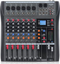 6 Channel Audio Mixer Professional Digital Sound Board - Compact Mixer