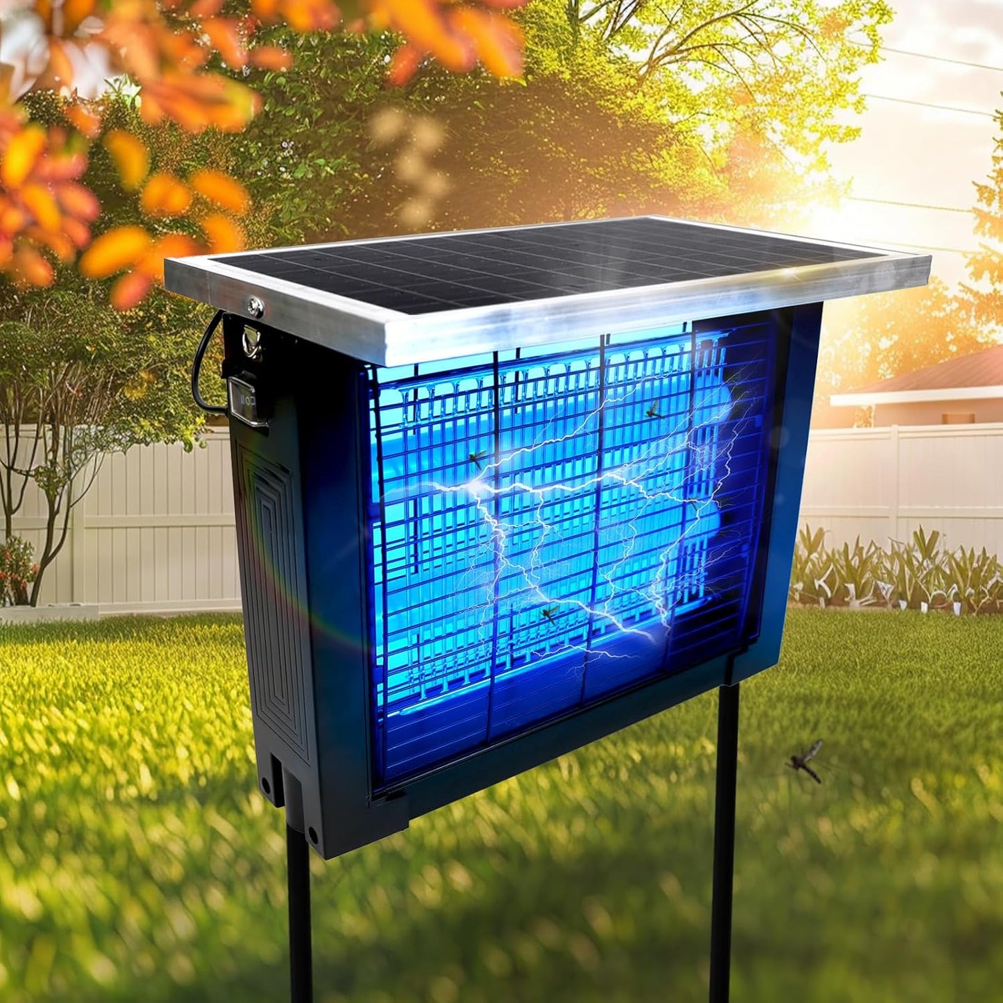Powerful Solar Bug Zapper Outdoor for 2000 sq.ft Coverage