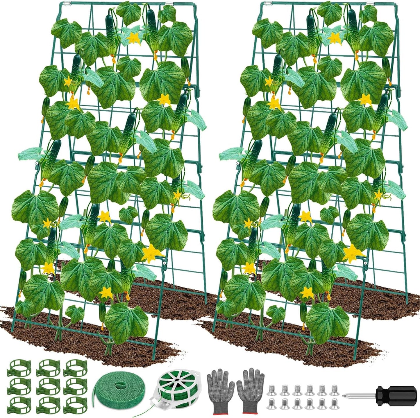 Sturdy A-Frame Cucumber Trellis for Efficient Vertical Gardening