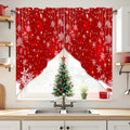 Christmas Swag Curtain Valance for Windows - Festive Snowflake Topper