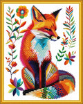 Magxvouy Cross Stitch Kit 16x20 in Stamped Fox - Beginner Friendly