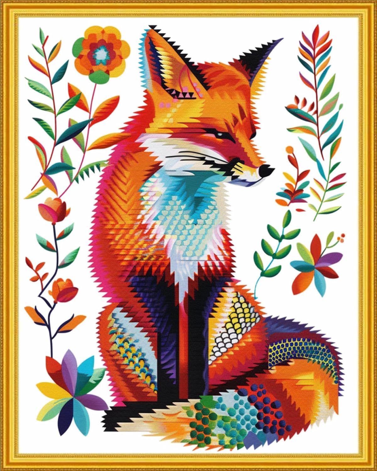 Magxvouy Cross Stitch Kits for Beginners - Colorful Fox Design