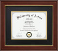 11x14 Diploma Frame with Mat - Chocolate Brown Real Wood Wall Frame
