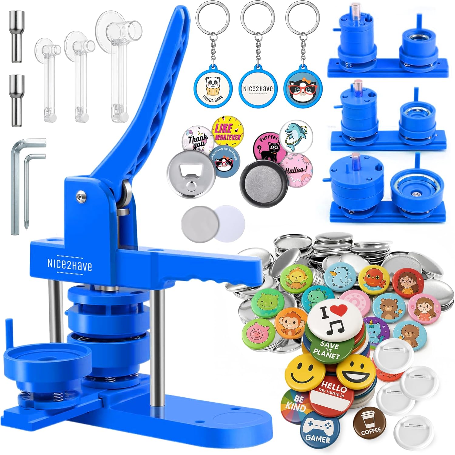 Button Maker Machine Kit for DIY Crafts with Multiple Sizes