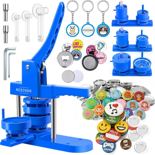 Button Maker Machine Kit for DIY Crafts with Multiple Sizes