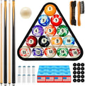 71pcs Pool Table Accessories Kit with 4 White Wood Cues - Complete
