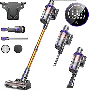 Laresar Cordless Vacuum Cleaner with Touch Screen and 50 Mins Runtime