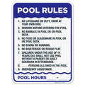 Pool Rules Sign 18x24 in - Reflective Aluminum Safety Sign