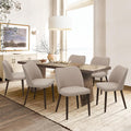 Upholstered Dining Chairs Set of 6 - Modern Fabric Camel Seating
