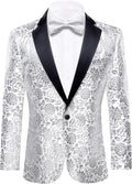 Mens Paisley Sport Coat Blazer Lightweight Tuxedo Jacket - Elegant Fit