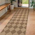 Lahome Checkered Easy Runner Rug 2x8 - Non Slip Washable Hallway