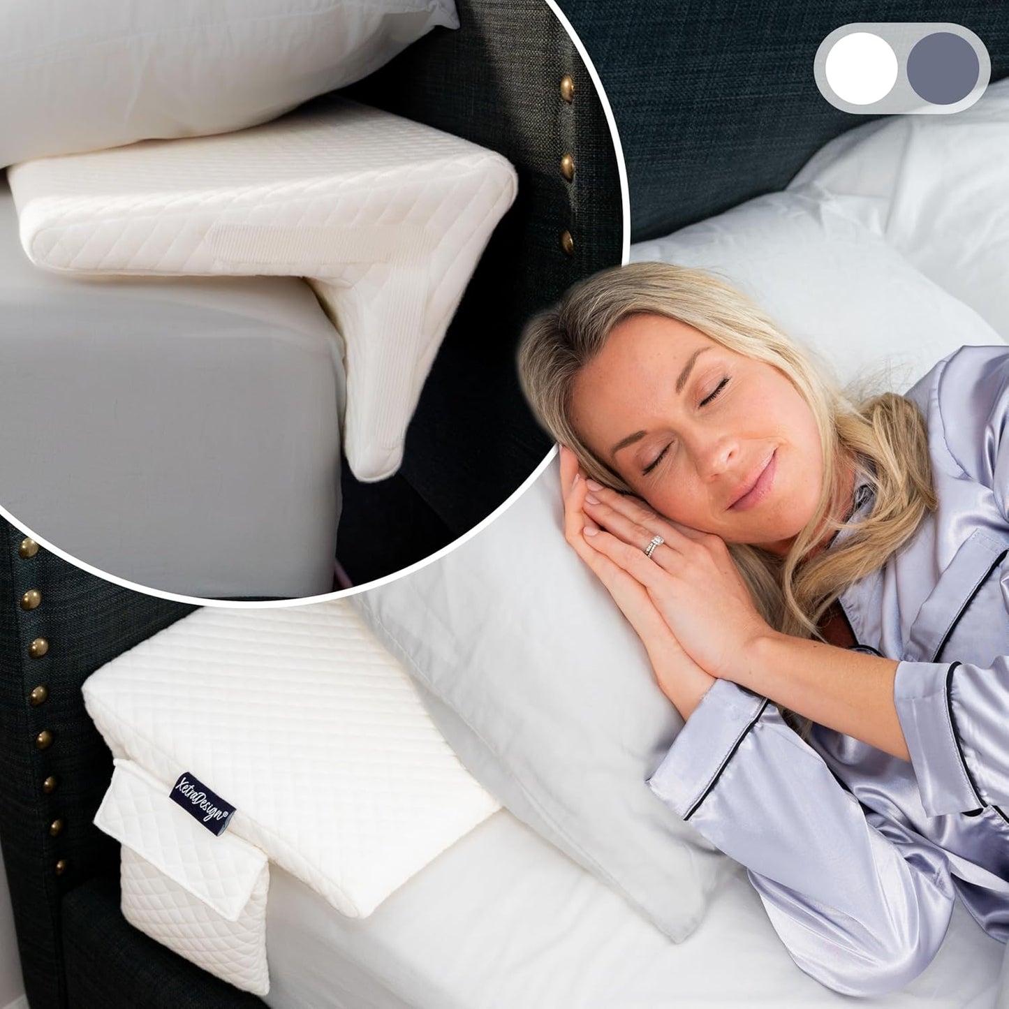 Bed Wedge Pillow Set for Headboard Gap Up to 7 in - 2 Pack