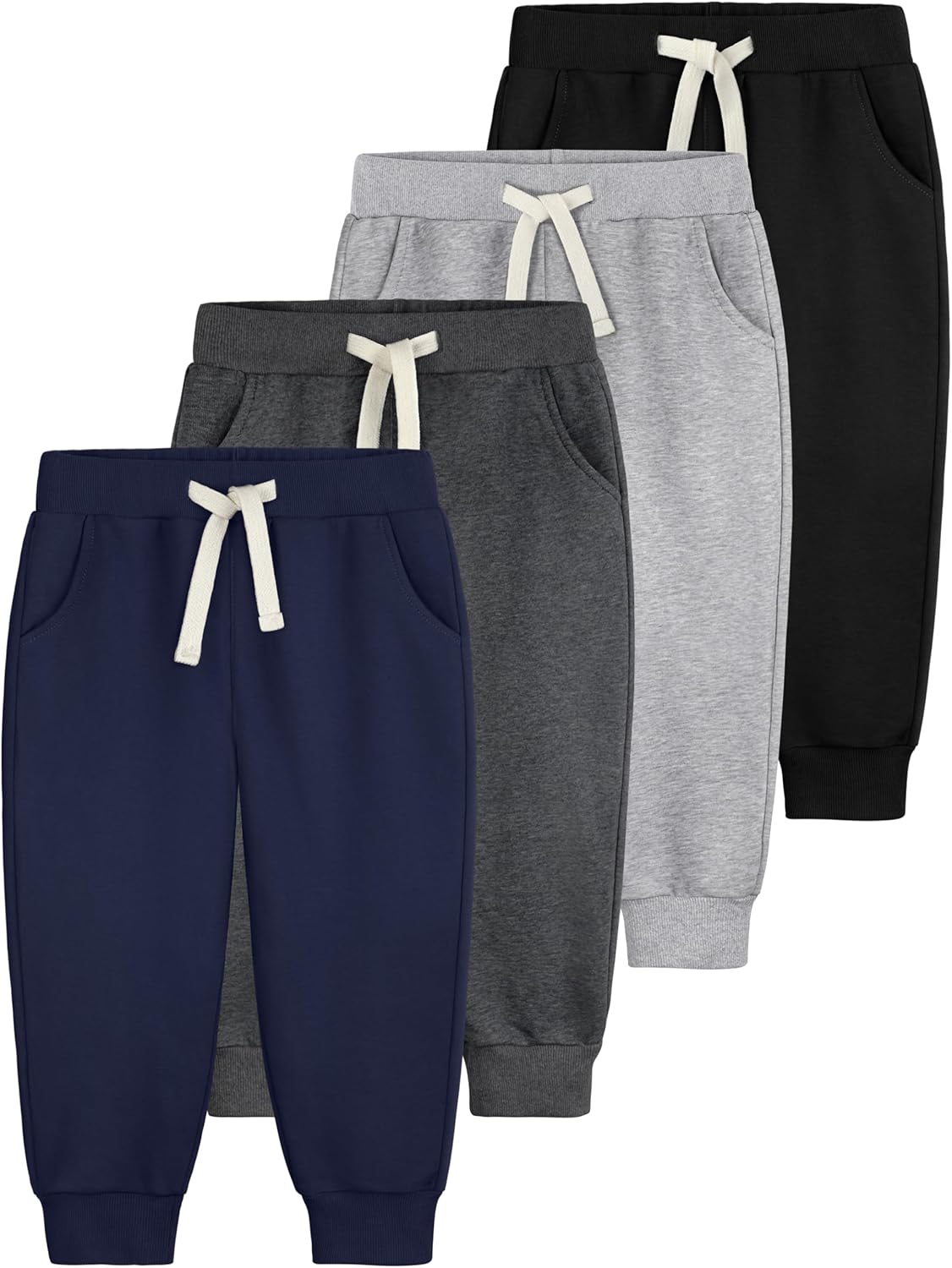 4 Pack Toddler Boys Sweatpants for Comfortable Everyday Wear