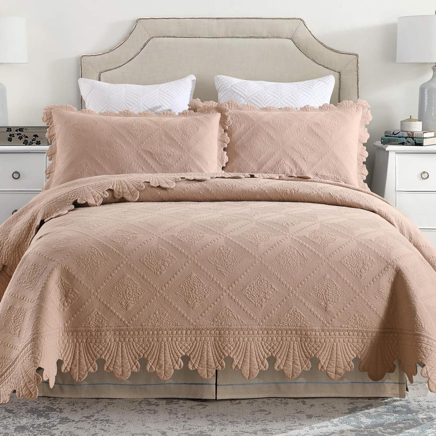 MarCielo 3-Piece Cotton Oversized Bedspread for Cozy Comfort