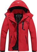 Women's Windproof Lightweight Waterproof Rain Jacket - Detachable Hood
