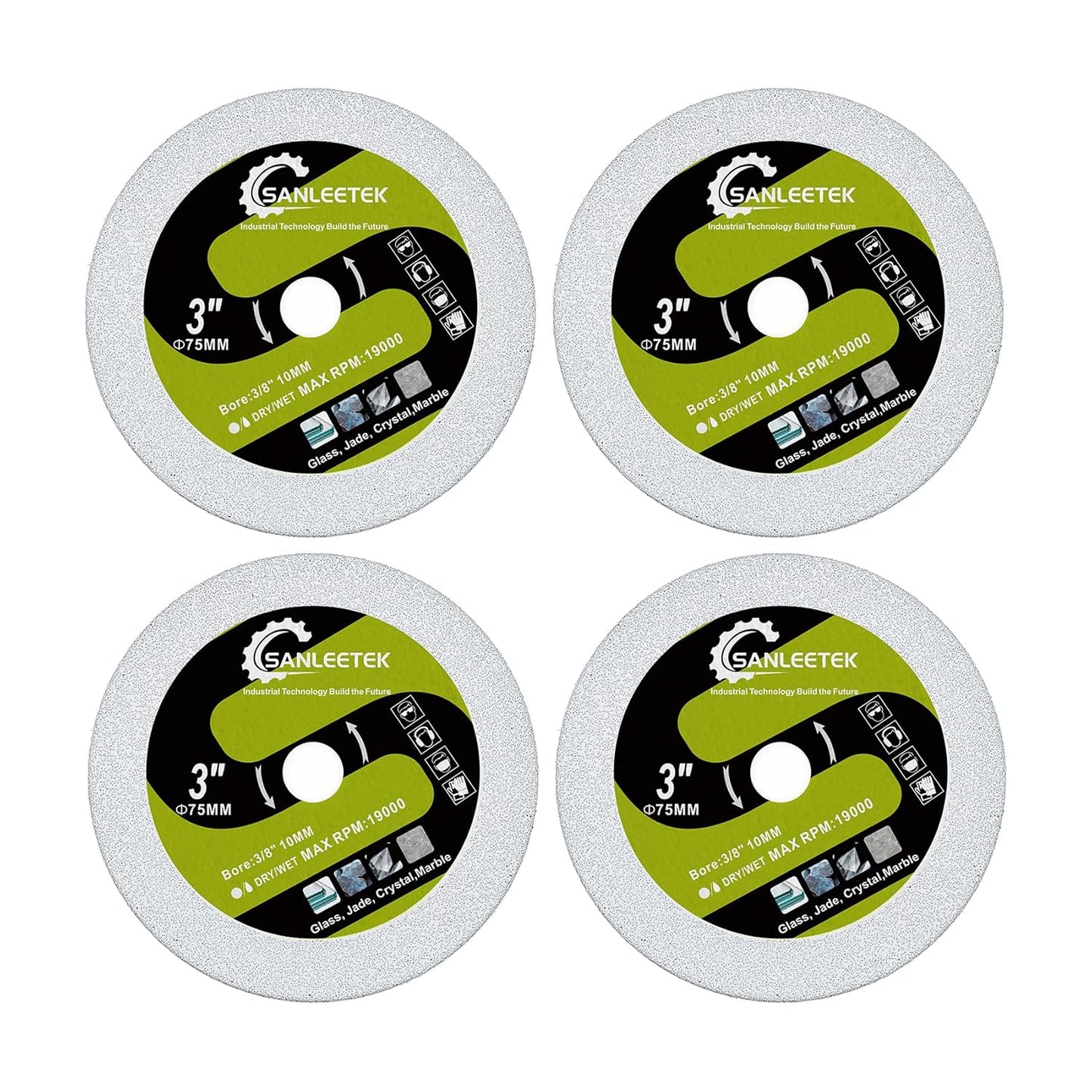 Precision Glass Cutting Blades - 4pcs 3'' Diamond Discs for Mini Angle Grinder