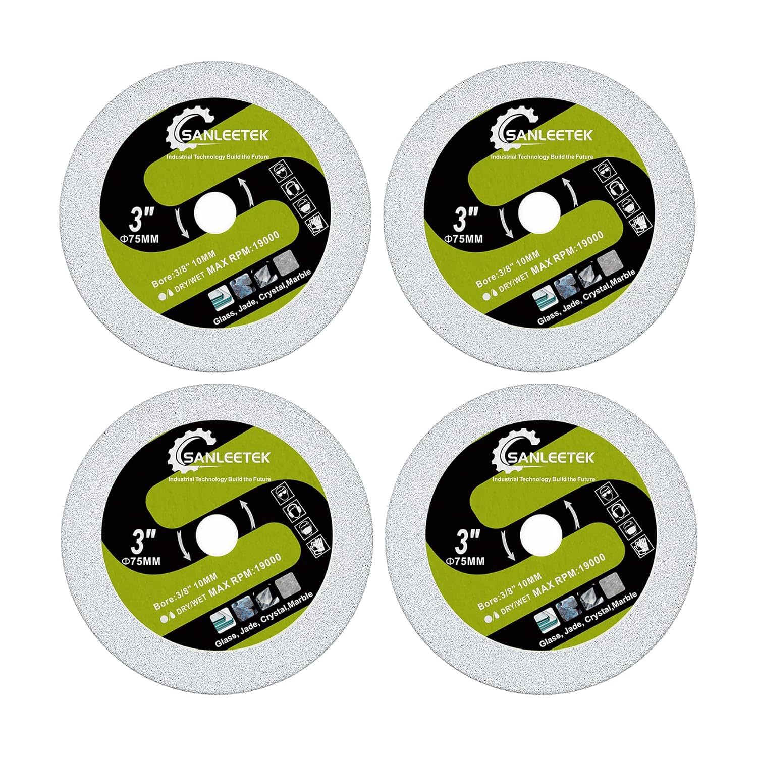 Precision Glass Cutting Blades - 4pcs 3'' Diamond Discs for Mini Angle Grinder