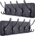 SKOLOO Coat Rack Wall Mounted Pack of 2 - Rustic 5 Triple Hooks