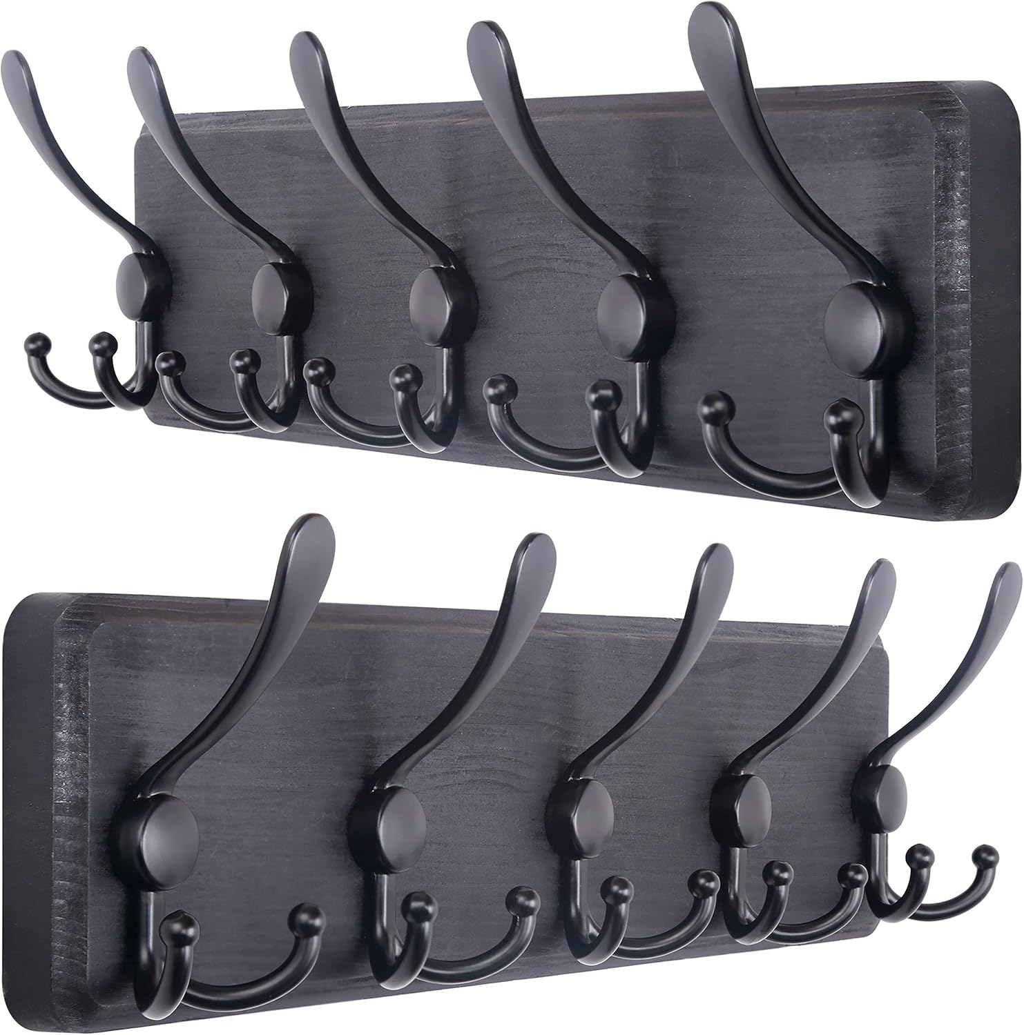 Rustic Wall Mounted Coat Rack with Heavy Duty Triple Hooks