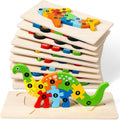 Wooden Puzzles for Kids 9 Pack - Montessori Toddler Number & Animal